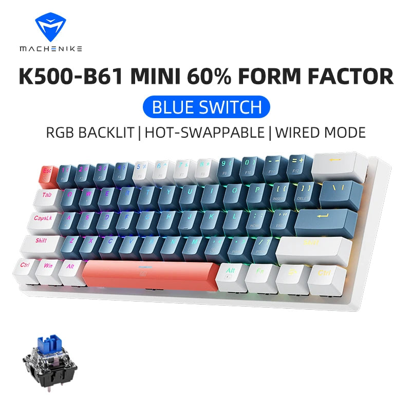 Machenike K500-B61 Mini Teclado Mecânico 60%.