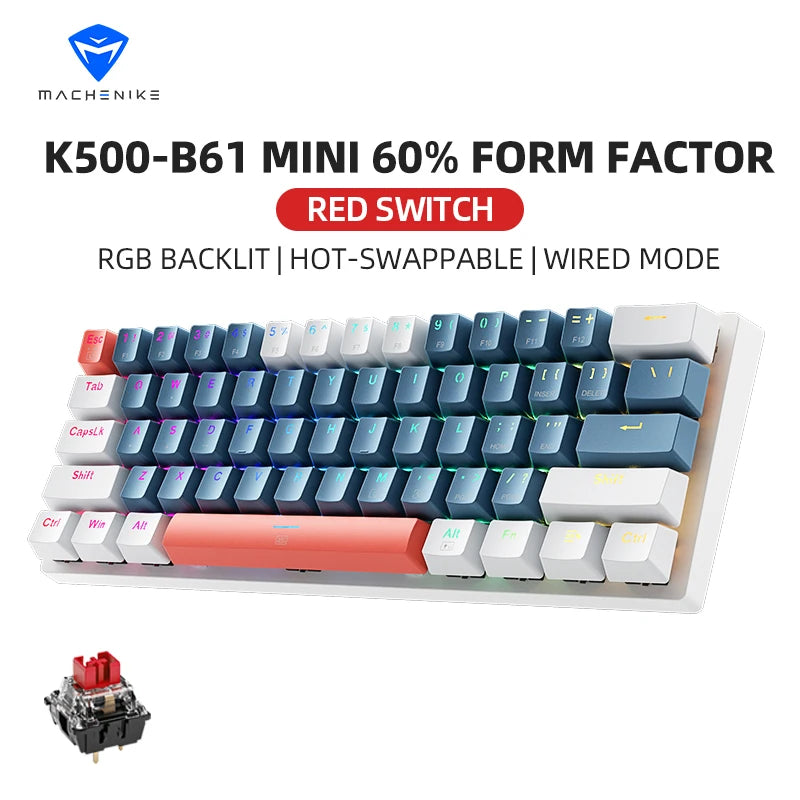 Machenike K500-B61 Mini Teclado Mecânico 60%.